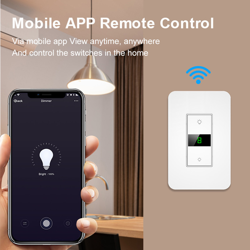 Milfra Tuya Smart WiFi Dimmer Switch US Wall LED Touch Switches Potrebna neutralna žica APP Glasovna kontrola putem Google Home Alexa