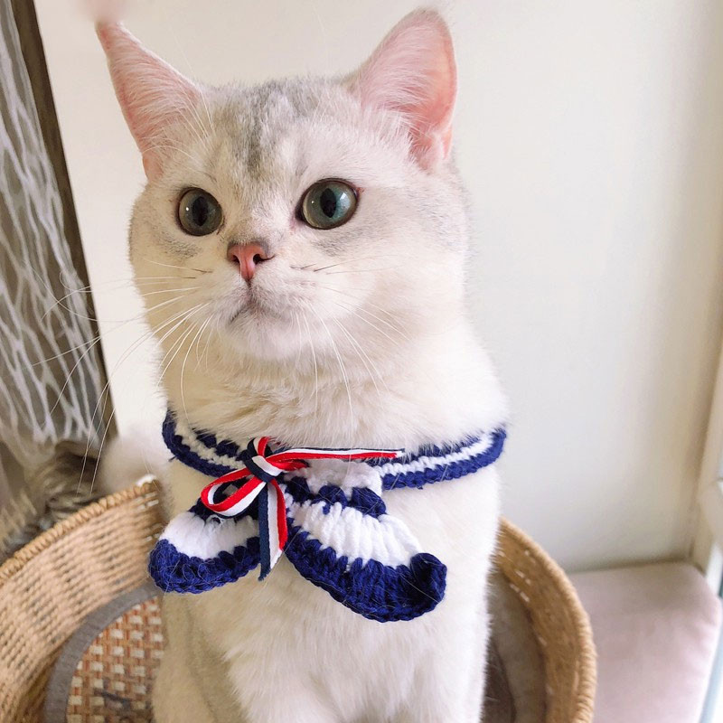 Lemmiklooma käsitsi kootud kaelakee Cape Sailor merevärvi kaelarihm kassisall Pehme koera kutsika kaelarihm kikilips kassitarvikud lemmikloomatarbed