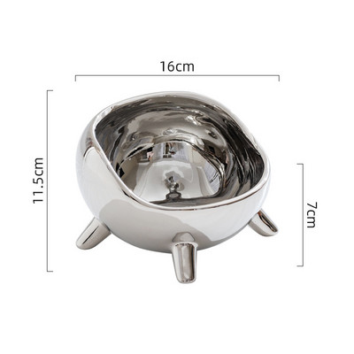 Keramička zdjelica za galvanizaciju mačaka Hrana za male pse Hranilice za vodu Svijetlo srebrne boje Kućni ljubimci Piju Jedu Dodaci za hranjenje