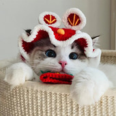 Pleteni ručno rađeni šešir za kućne ljubimce Pokrivalo za tigrovu glavu u novogodišnjem stilu Slatka mačka Pokrivala za glavu s crtanim filmom sa životinjama Mačić Psić Cosplay kostim Dodaci
