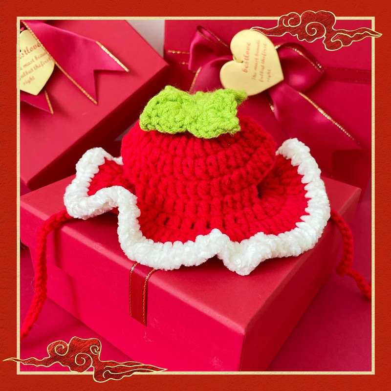 Pleteni ručno rađeni šešir za kućne ljubimce Pokrivalo za tigrovu glavu u novogodišnjem stilu Slatka mačka Pokrivala za glavu s crtanim filmom sa životinjama Mačić Psić Cosplay kostim Dodaci