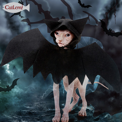 ΦΥΤΙΛΙ ΚΑΙ ΤΑ ΚΑΤΟΙΚΙΑ ΤΟΥ Halloween Pet Bat Wings Μαύρα δροσερά σκυλιά γάτα καπέλο νυχτερίδα ελαφριά μεταμφίεση