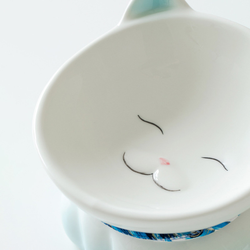 Tõstetud kassi keraamiline kauss Armas lemmikloomatoit Veesöötjad Väikesed koerad Joovad Söögikausid Kõrgendatud Kasside toitmistarvikud