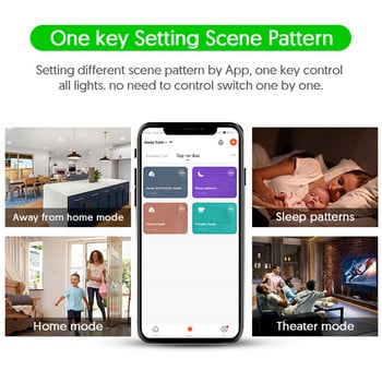 Превключвател за интелигентно осветление на Tuya WiFi Не / с неутрален проводник Допълнителни 1/2/3 стенни превключватели за осветление работят с Google Home Alexa