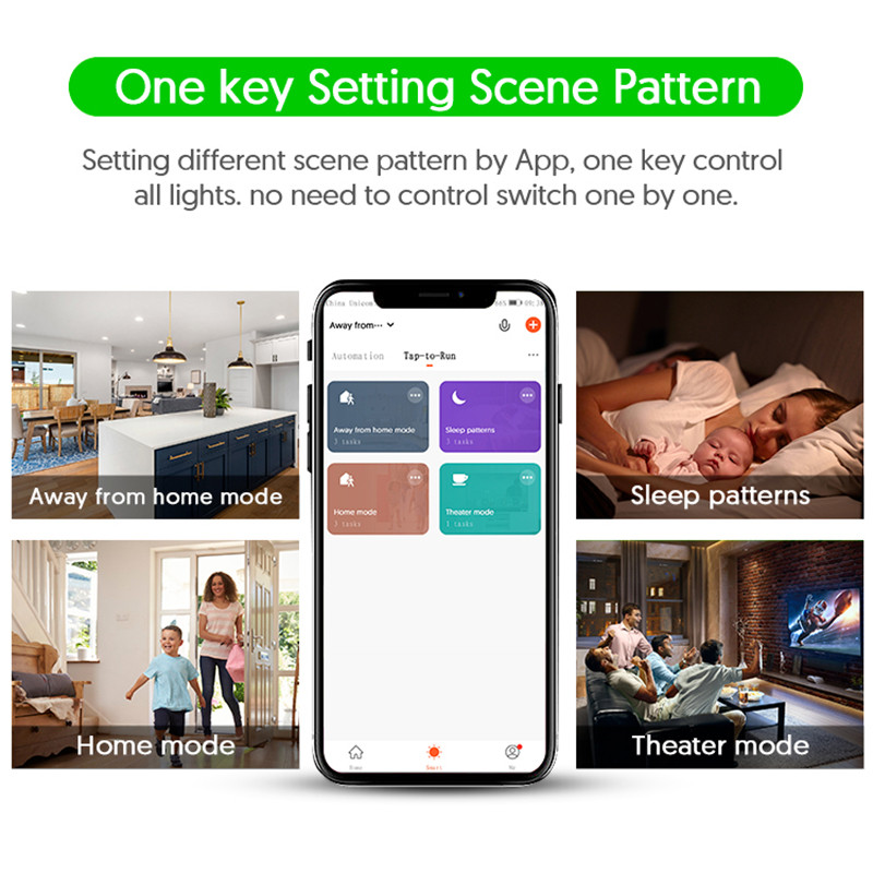 Tuya WiFi pametni prekidač s gumbom za svjetlo Ne / s neutralnom žicom Dodatni 1/2/3 zidni prekidači za svjetlo rade s Google Home Alexa