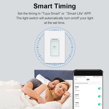 Tuya Wifi Smart Wall Switch 3 Way US Light Switches DIY Smart Home LED Bulb Automation Module Smart Life APP Φωνητικός έλεγχος