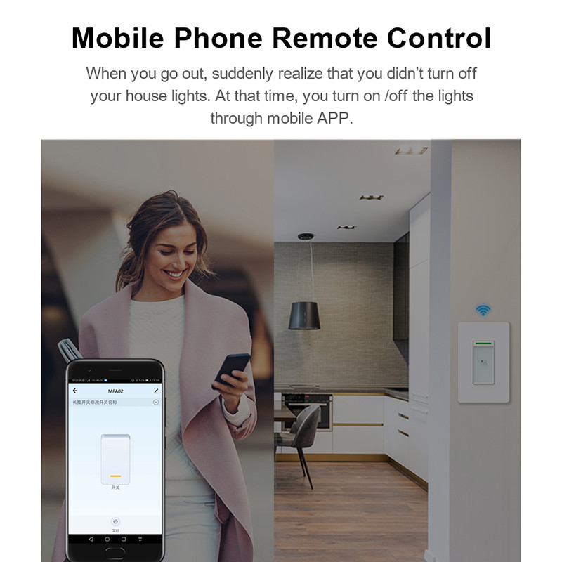 Tuya Wifi pametni zidni prekidač 3-smjerni američki prekidači za svjetlo DIY Smart Home LED žarulja Modul automatizacije Smart Life APP Glasovna kontrola