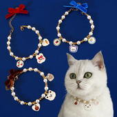 Lemmikloomade ehted kaelakee Stiilne vaik lemmiklooma kaelakee Armas võltspärl lemmiklooma kassi kaelakee foto rekvisiit lemmiklooma toode