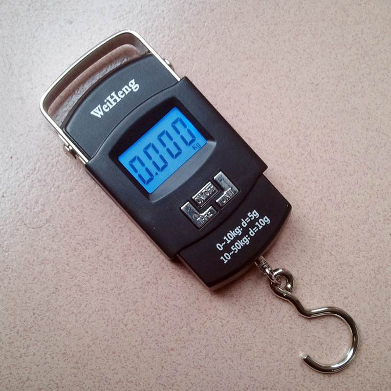 50 kg/110 lb Digitalna elektronička vaga za prtljagu, prijenosna vaga za kovčeg, rastezljiva ručka, putna torba, kuka za vaganje,