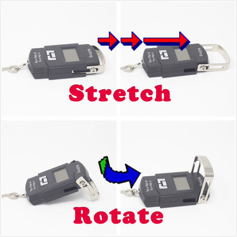 50 kg/110 lb Digitalna elektronička vaga za prtljagu, prijenosna vaga za kovčeg, rastezljiva ručka, putna torba, kuka za vaganje,