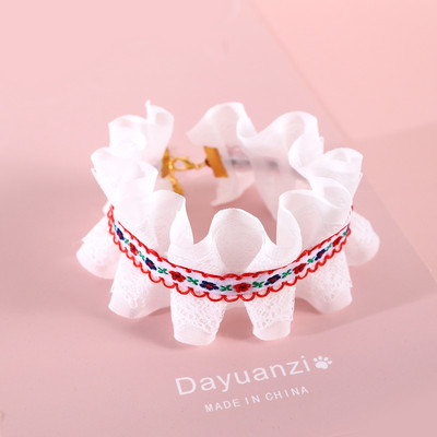 Pribor za mačke Čipka za kućne ljubimce Etnička Lolita Pokrivalo za glavu s podesivim ovratnikom Traka za glavu Princess Rođendanska mačka Cosplay šešir