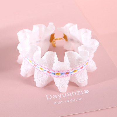 Pribor za mačke Čipka za kućne ljubimce Etnička Lolita Pokrivalo za glavu s podesivim ovratnikom Traka za glavu Princess Rođendanska mačka Cosplay šešir