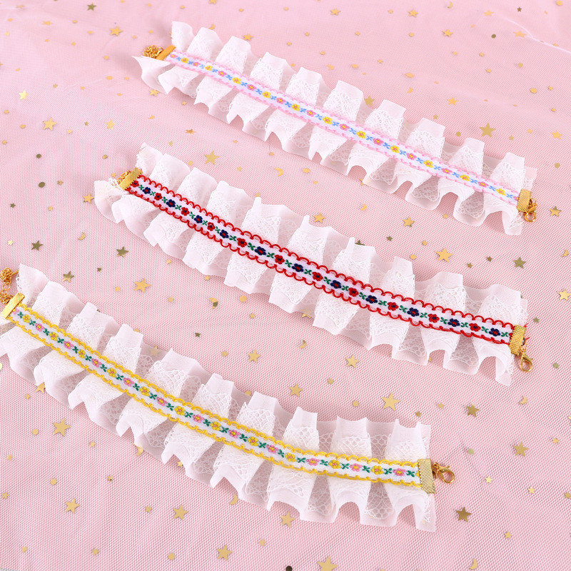 Pribor za mačke Čipka za kućne ljubimce Etnička Lolita Pokrivalo za glavu s podesivim ovratnikom Traka za glavu Princess Rođendanska mačka Cosplay šešir