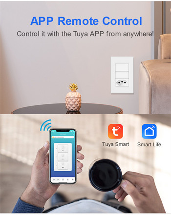 Brazil Smart Switch & Socket Tuya Wifi / Zigbee 2 Gang Button Έξυπνος διακόπτης φωτός Έξοδος Φωνητικός έλεγχος για Alexa Google Home