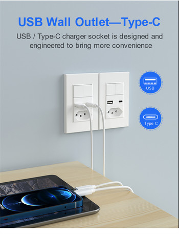 Brazil Smart Switch & Socket Tuya Wifi / Zigbee 2 Gang Button Smart Light Switch Outlet Voice Control работи за Alexa Google Home