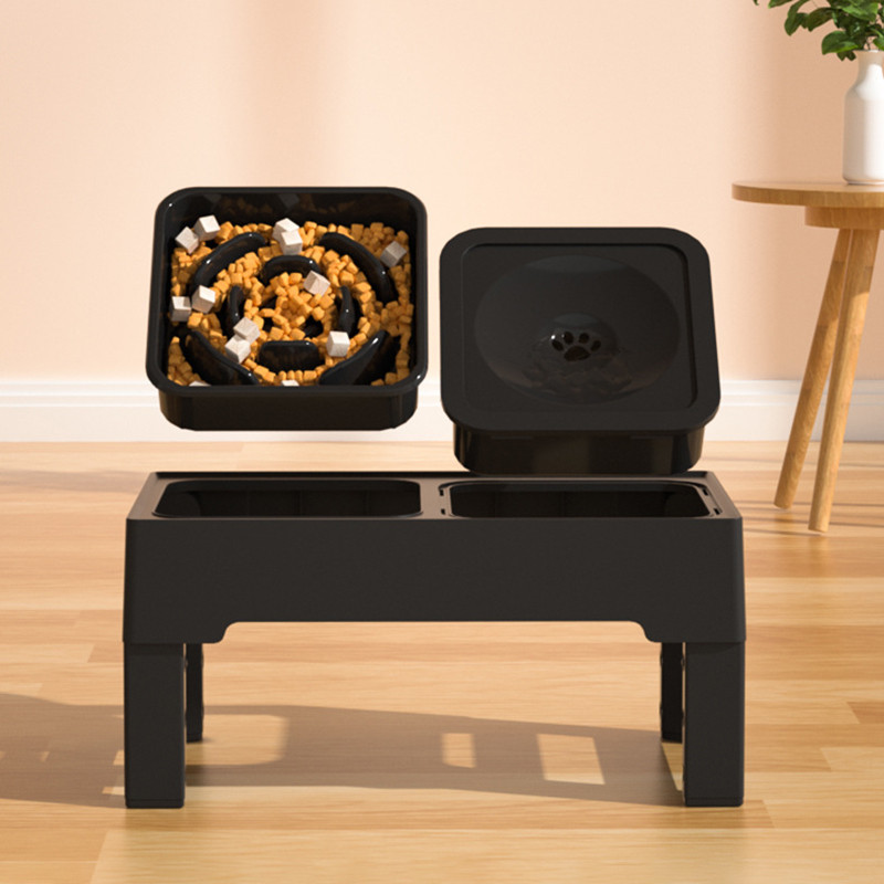 Lemmikloomade kokkupandav söögilaud Keskmise suurusega koertele Kõrgendatud toit Veesöötjad Reguleeritava kõrgusega koerte aeglane söötmiskauss