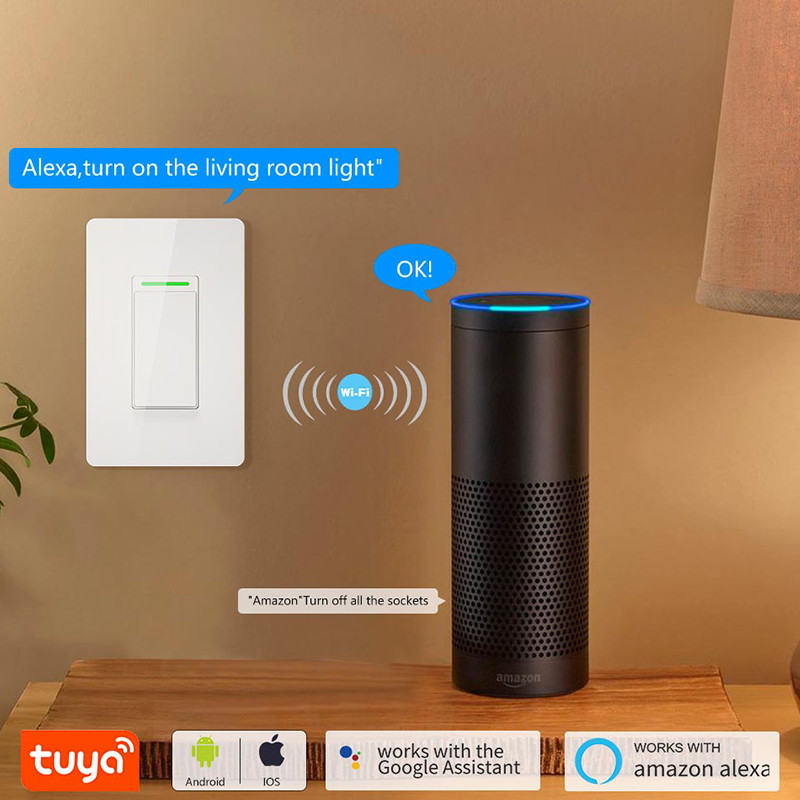 Milfra US Smart Wifi Svjetlo Zidni prekidač Neutralna žica Potrebna fizička tipka Tuya Smart Life aplikacija Glasovni daljinski upravljač Kućni DIY