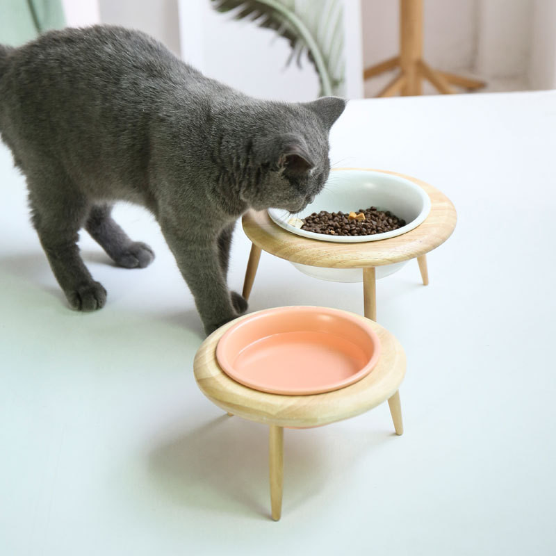 Povišene keramičke zdjelice za mačke, podesive visine, posuda za vodu za male pse, posuda za hranjenje s visokim stopalima za kućne ljubimce, keramička hranilica za pse, mačke