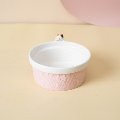 Dvostruke zdjelice za mačke, keramičke hranilice za vodu za hranu za kućne ljubimce s drvenim stalkom, mačke, štene, piće, pribor za jelo, umivaonik za hranjenje mačaka