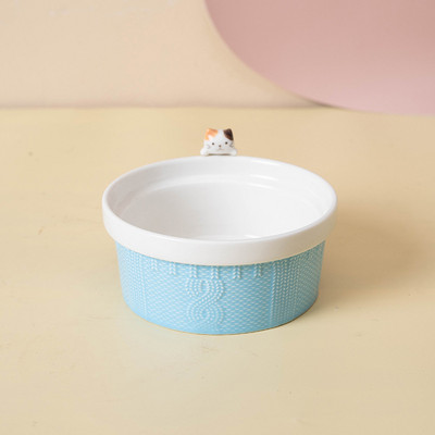 Dvostruke zdjelice za mačke, keramičke hranilice za vodu za hranu za kućne ljubimce s drvenim stalkom, mačke, štene, piće, pribor za jelo, umivaonik za hranjenje mačaka