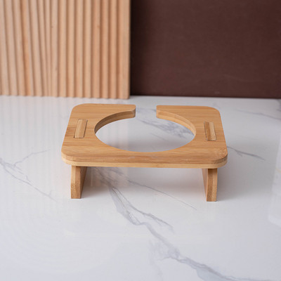 Dvostruke zdjelice za mačke, keramičke hranilice za vodu za hranu za kućne ljubimce s drvenim stalkom, mačke, štene, piće, pribor za jelo, umivaonik za hranjenje mačaka