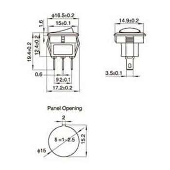 5pcs/10pcs Διαμέτρου 16mm Μικροί Στρογγυλοί Διακόπτες Rocker Σκάφους Μαύροι Mini Στρογγυλοί Μαύρο Λευκό Κόκκινο Διακόπτης ON-OFF 2 ακίδων