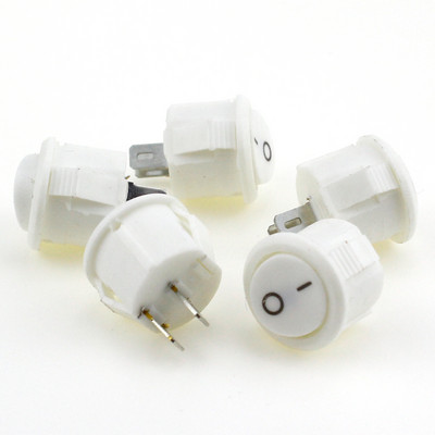 5gab/10gab 16mm diametra mazi apaļi laivas svirslēdži Melni Mini apaļi melni balti sarkani 2 kontaktu IESLĒGTS-IZSLĒGTS svirslēdzis