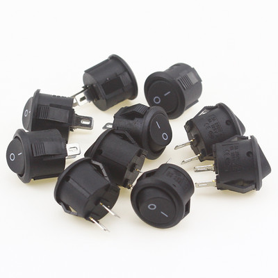 5gab/10gab 16mm diametra mazi apaļi laivas svirslēdži Melni Mini apaļi melni balti sarkani 2 kontaktu IESLĒGTS-IZSLĒGTS svirslēdzis