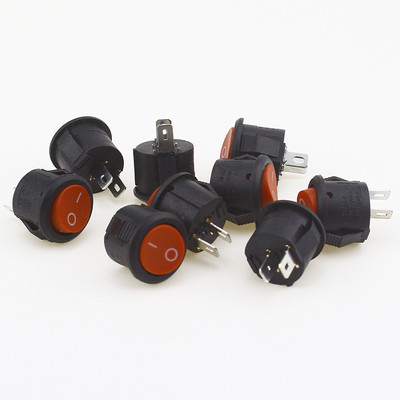 5gab/10gab 16mm diametra mazi apaļi laivas svirslēdži Melni Mini apaļi melni balti sarkani 2 kontaktu IESLĒGTS-IZSLĒGTS svirslēdzis