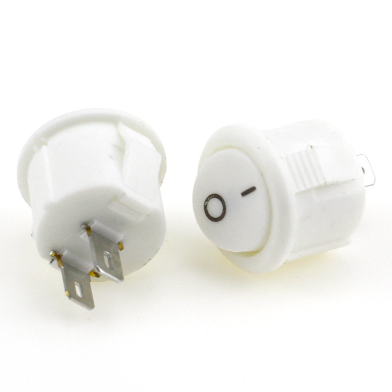 5gab/10gab 16mm diametra mazi apaļi laivas svirslēdži Melni Mini apaļi melni balti sarkani 2 kontaktu IESLĒGTS-IZSLĒGTS svirslēdzis