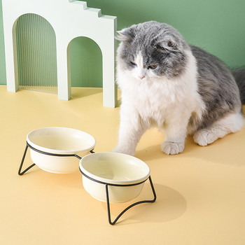 Κεραμικές ταΐστρες για τροφή για τροφές για γάτες με νερό για τροφές για γάτες με σιδερένια βάση Nordic Cats Tilted Feeding