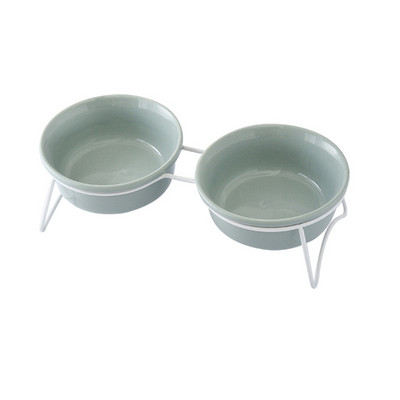 Kaķu barības ūdens bļoda keramikas mājdzīvnieku dzeršanas barotavas ar dzelzs statīvu Nordic Cats noliekti barošanas piederumi