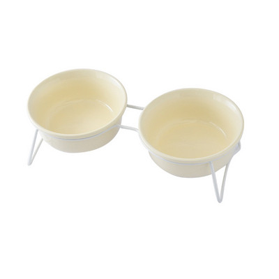 Kaķu barības ūdens bļoda keramikas mājdzīvnieku dzeršanas barotavas ar dzelzs statīvu Nordic Cats noliekti barošanas piederumi