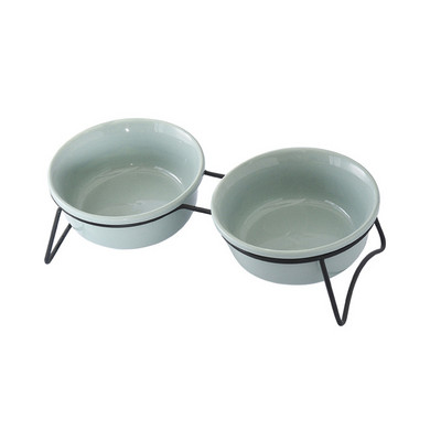 Kaķu barības ūdens bļoda keramikas mājdzīvnieku dzeršanas barotavas ar dzelzs statīvu Nordic Cats noliekti barošanas piederumi