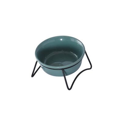 Kaķu barības ūdens bļoda keramikas mājdzīvnieku dzeršanas barotavas ar dzelzs statīvu Nordic Cats noliekti barošanas piederumi