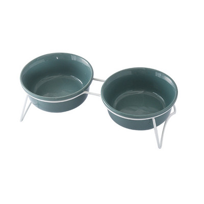 Kaķu barības ūdens bļoda keramikas mājdzīvnieku dzeršanas barotavas ar dzelzs statīvu Nordic Cats noliekti barošanas piederumi