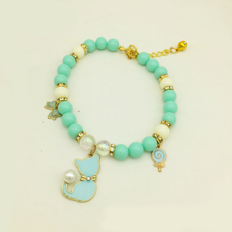 Ilus pärlitest kassikaelakee kivist ripatsid lemmiklooma kaelarihmad tarvikud ehted kaelakett koera kassile