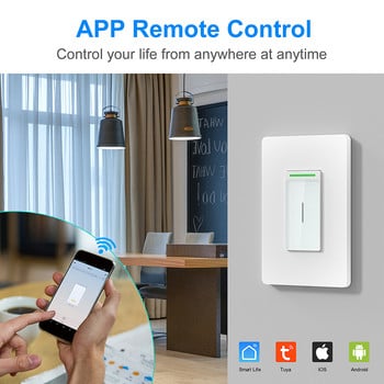 Tuya Smart Wifi Switch Inductive Touch US Wall Light Switches Smart Life APP Voice Remote Control Λειτουργεί με Alexa Google Home