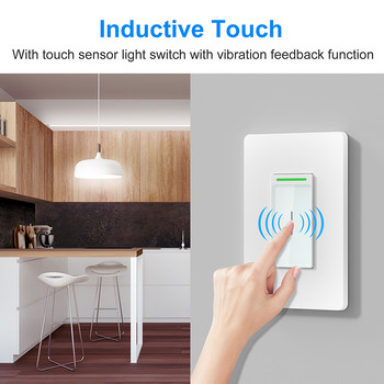 Tuya Smart Wifi Switch Inductive Touch US Wall Light Switches Smart Life APP Voice Remote Control Λειτουργεί με Alexa Google Home