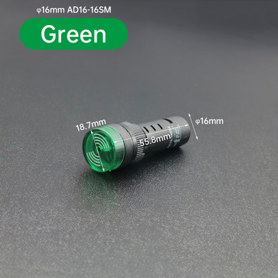 AD16-16SM 16 /22mm Zvučni signal upozorenja Trepereći crveni LED Isprekidani zvučni indikator alarma 12V 24V 110V AD16-22SM