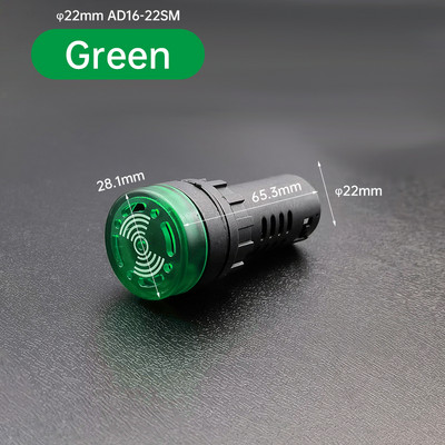 AD16-16SM 16 /22mm Zvučni signal upozorenja Trepereći crveni LED Isprekidani zvučni indikator alarma 12V 24V 110V AD16-22SM