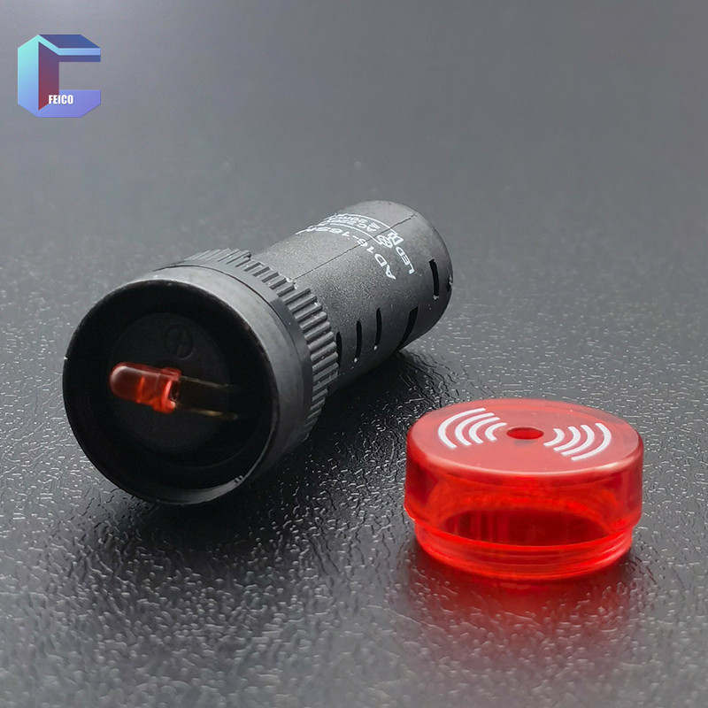 AD16-16SM 16 /22mm Zvučni signal upozorenja Trepereći crveni LED Isprekidani zvučni indikator alarma 12V 24V 110V AD16-22SM