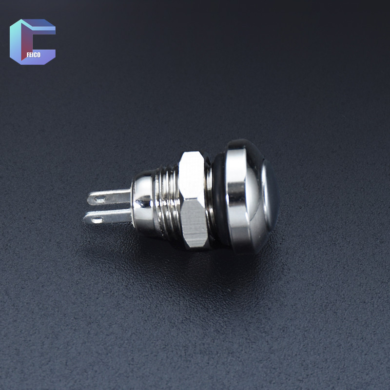 8 mm veekindel hetkeline lähtestamine 1 NO kuulpeaga nikeldatud messingist või oksiidist ilma LED-tuledeta nupplüliti