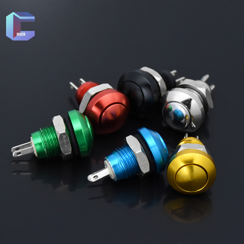 8 mm veekindel hetkeline lähtestamine 1 NO kuulpeaga nikeldatud messingist või oksiidist ilma LED-tuledeta nupplüliti