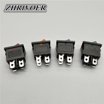 KCD1 4Pin LED Light Rocker Car Switch 6A/10A 250V/125V AC Κόκκινο Κίτρινο Πράσινο Μπλε 220V