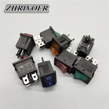 KCD1 4Pin LED Light Rocker Car Switch 6A/10A 250V/125V AC Κόκκινο Κίτρινο Πράσινο Μπλε 220V