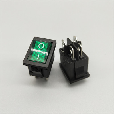 KCD1 4-kontaktiline LED-valgusega paadi auto klahvlüliti 6A/10A 250V/125V vahelduvvoolu punane kollane roheline sinine 220V