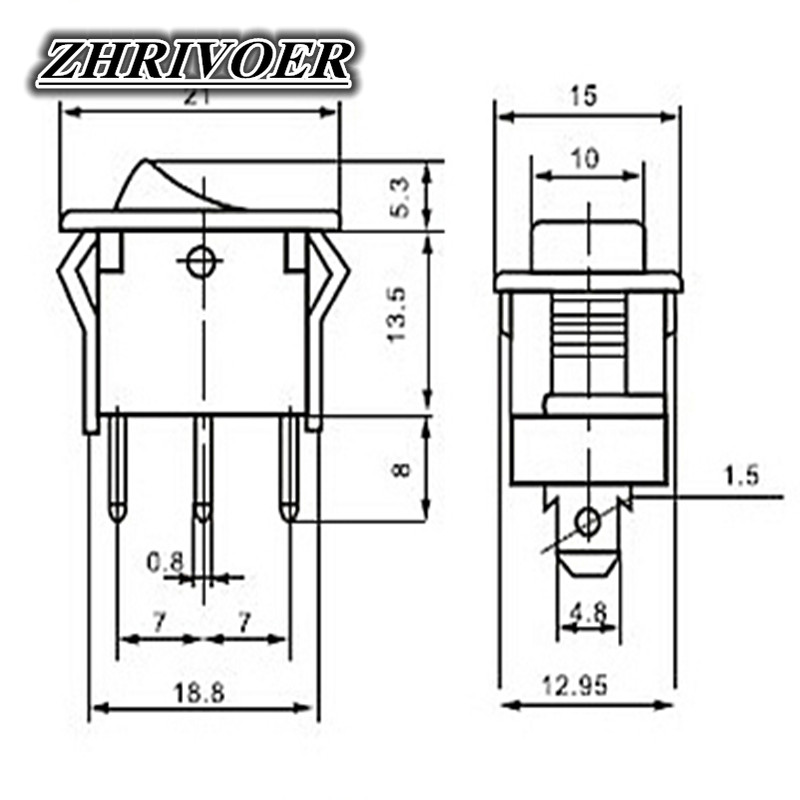 KCD1 4-kontaktiline LED-valgusega paadi auto klahvlüliti 6A/10A 250V/125V vahelduvvoolu punane kollane roheline sinine 220V