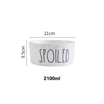 2100 ml Lielas ietilpības kaķu keramikas bļoda Liela suņu barība Ūdens barotājs mājdzīvnieku dzēriens Ēst Barošanas piederumi Kucēnu kaķēnu trauku trauki