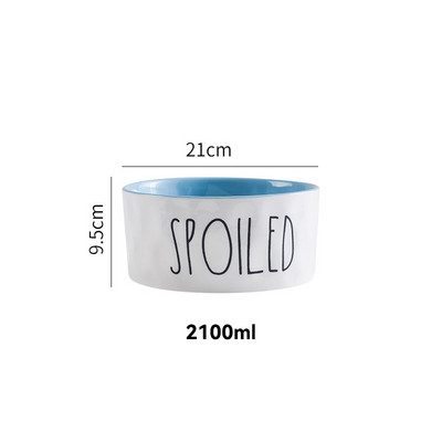2100 ml Lielas ietilpības kaķu keramikas bļoda Liela suņu barība Ūdens barotājs mājdzīvnieku dzēriens Ēst Barošanas piederumi Kucēnu kaķēnu trauku trauki